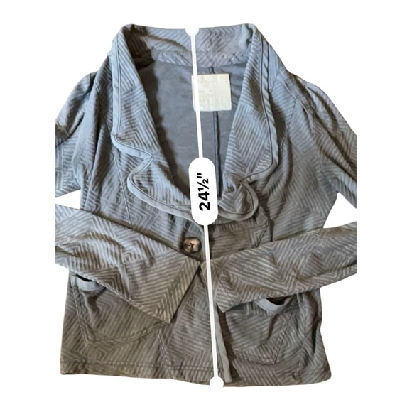 Free People Gray soft Blazer with Draped Collar. Zig zag pattern - Picture 5 of 7